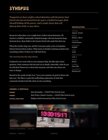 Press kit page 3: Synopsis