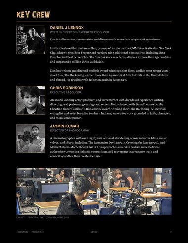Press kit page 7: Key crew